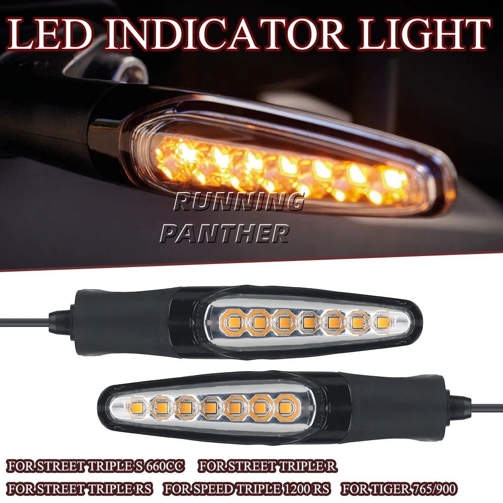 New motorcycle part LED indicator light fluid steering suitable FOR Street Triple R RS Speed Triple 1200 RS Tiger 765 900 ﻿
