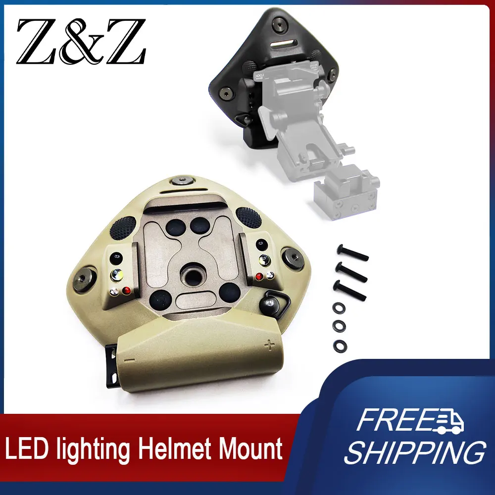 Hunting Helmet Light with Red Blue IR Lighting Long Bright Strobe Dried Cuttlefish Helmet Mount Accessories