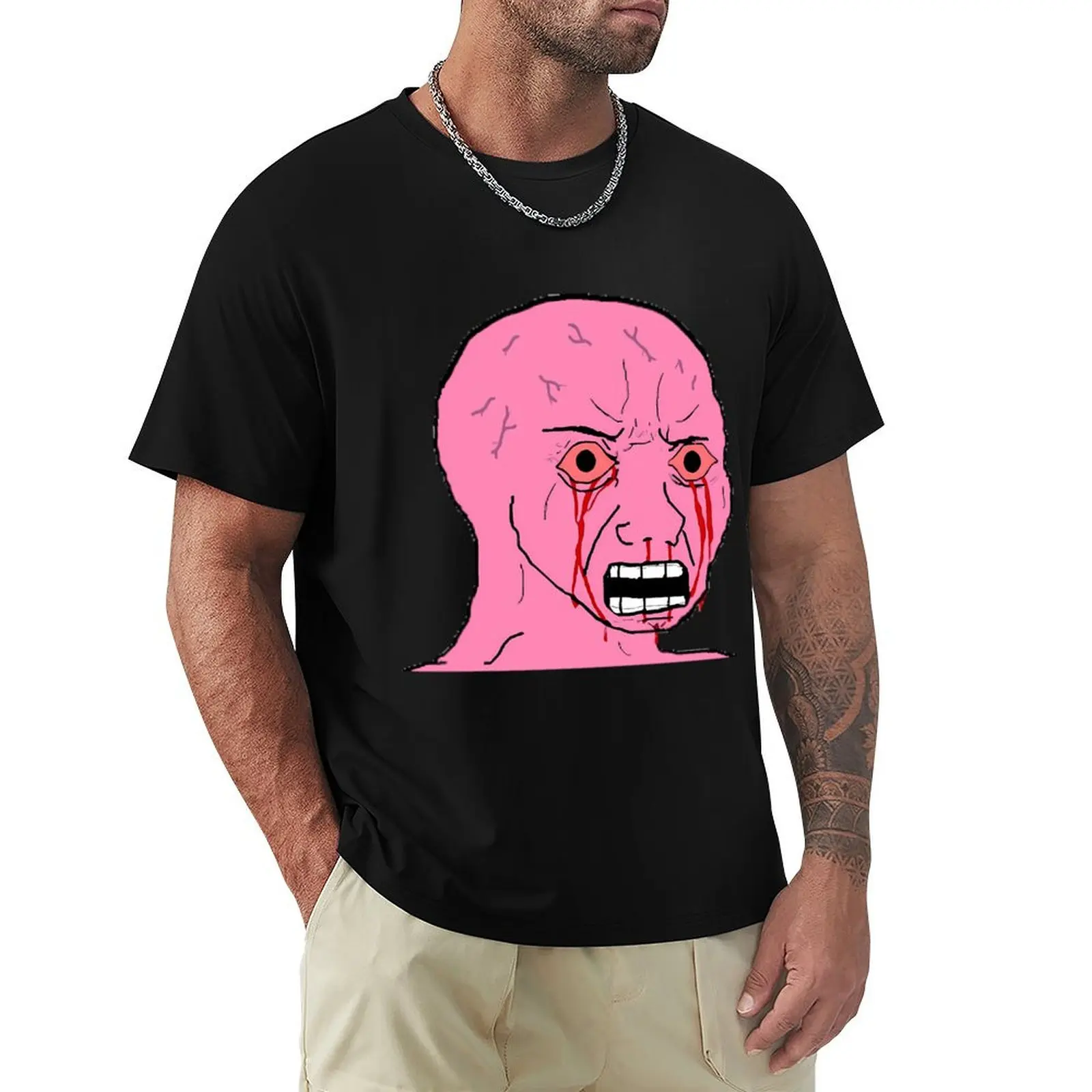 

Pink Wojak T-Shirt designer shirts Personalized t-shirt outfits for men