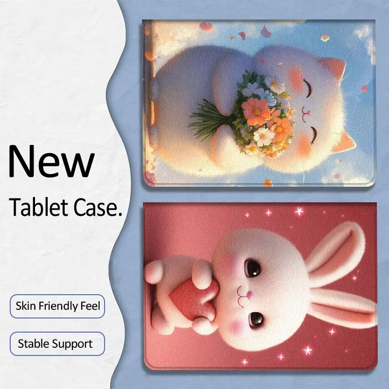 

Cute Rabbit Heart Sparkling Gift For Samsung Galaxy Tab A7 A A8 A9 A11 S6 S11 10.1 10.4 10.5 Inch Lite PLus Soft Tablet Case