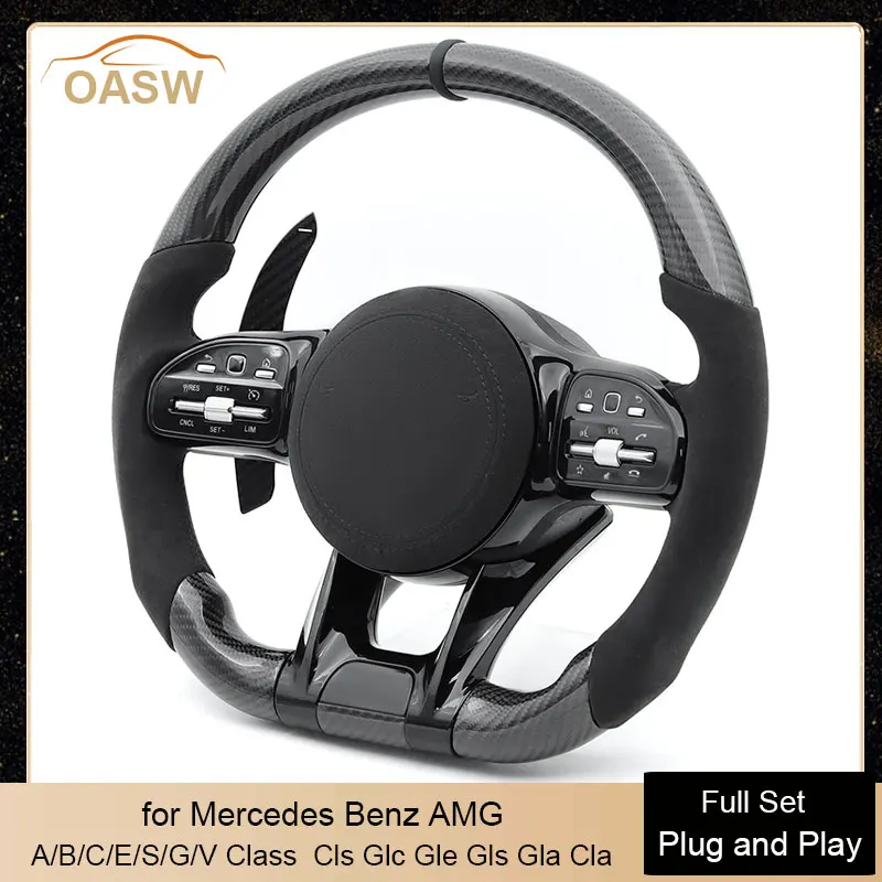 

Alcantara Carbon Steering Wheel Assembly for Mercedes Benz AMG W205 W204 W212 A/B/C/E/S/G/V Class Cls Glc Gle Gls Gla Cla Slc