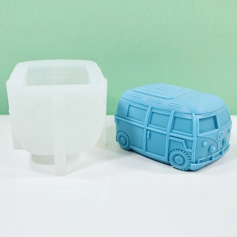 Car Bus Silicone Mold Concrete Mixer Truck Gypsum Cement Resin Molds DIY Handmade Scented Making NEW