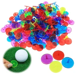 Golf Ball Markers Bulk 200 Pcs Position Marker Multicolor Transparent Plastic 24mm Flat Round Golf Mark