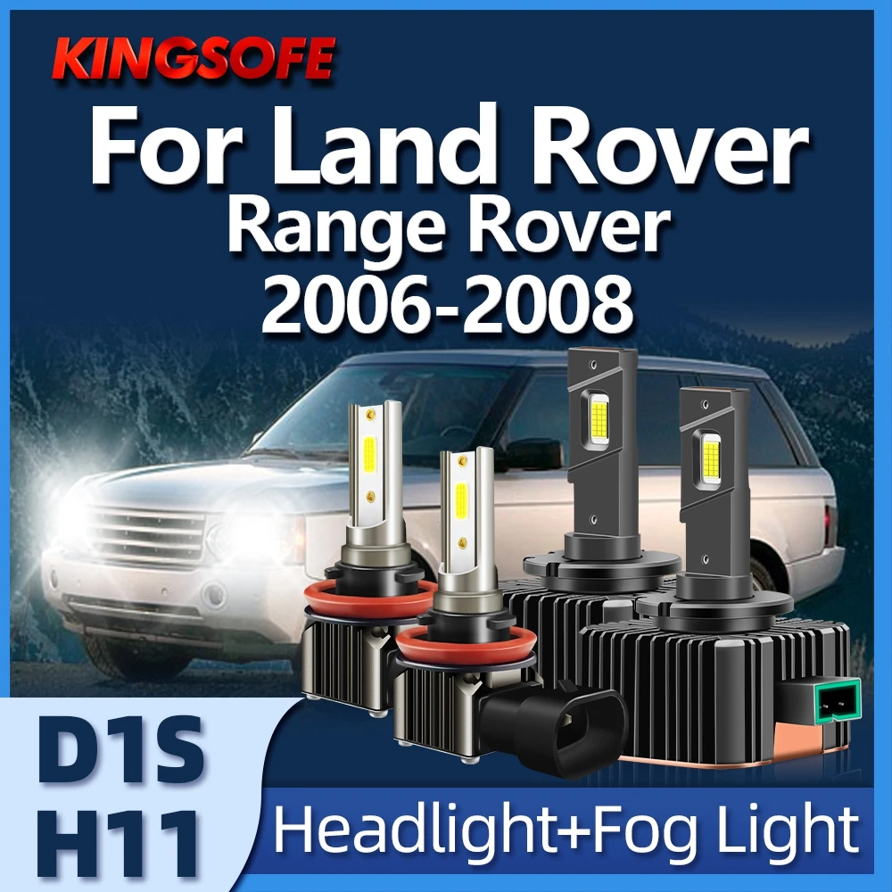 

KINGSOFE LED Headlights HID D1S Bulb 120W 30000LM Car Light H11 6000K Automobile For Land Rover Range Rover 2006 2007 2008