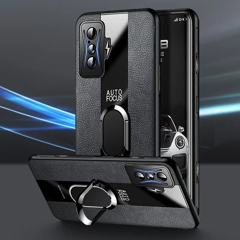 

Ring Holder Leather Case For Xiaomi Redmi K40 K50 Gaming Cover Phone Case For Poco F3 F4 GT F2 X3 NFC X4 Pro M3 M4 Pro Чехол для