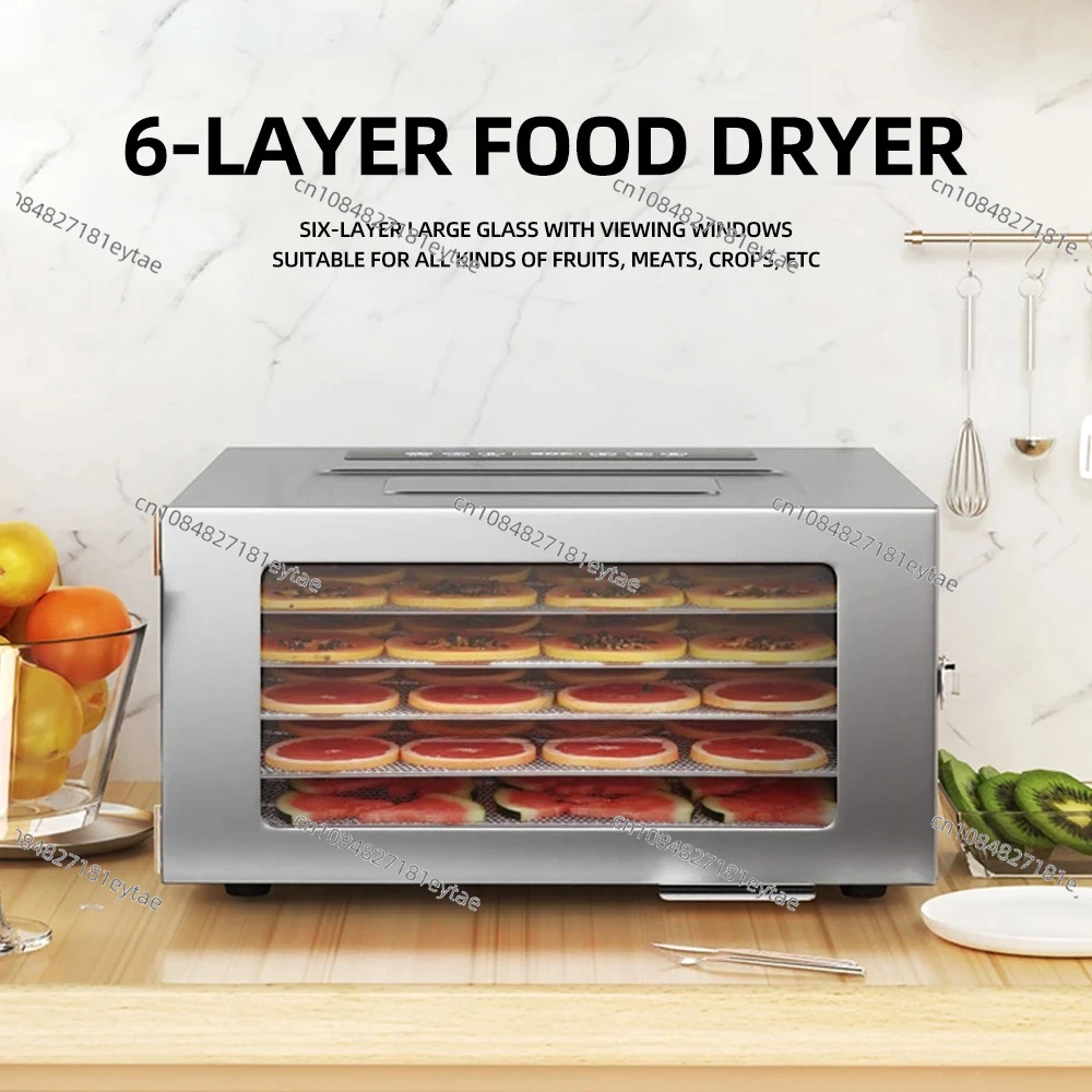 Intelligent Dehydrator Machine 6-Layer Stainless Steel Food Dryer Vegetables Meat Fruits Drying Machine