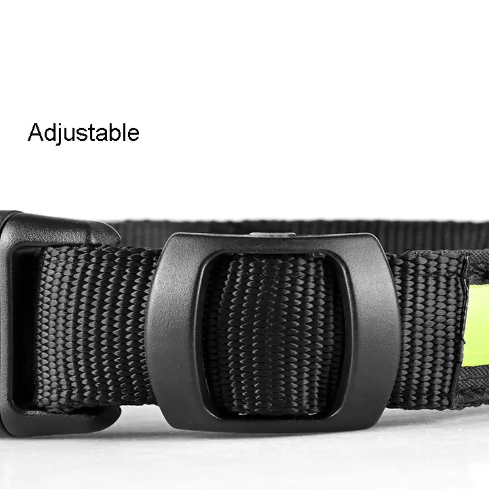 New Waterproof Luminous Dog Collar USB Chargeable Adjustable Led Collar Light IPX6 Fabric Tracker Case for Airtag Night