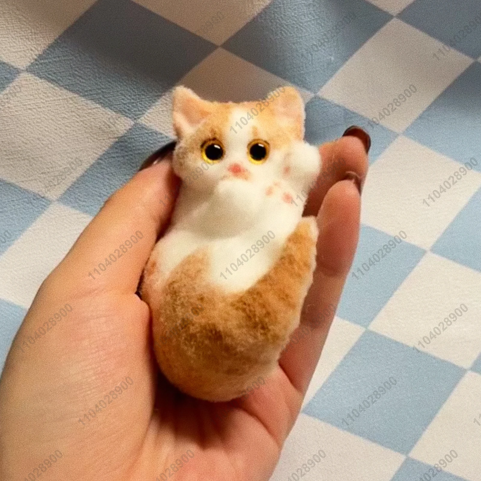 Lying Kitty Cat Taba Squishy Silicone Fuzzy Kitten Handmade Mushy Cat Squeeze Toy Mochi Toy Hand Relax Stress Release Gift Toy