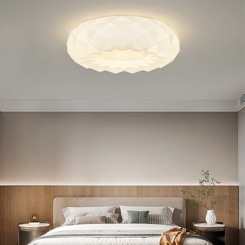 Imagem -02 - Lustre Nórdico Creme Estilo para Quarto Infantil Luminária de Teto do Quarto Led Geometria Moderna Restaurante e Sala de Estar