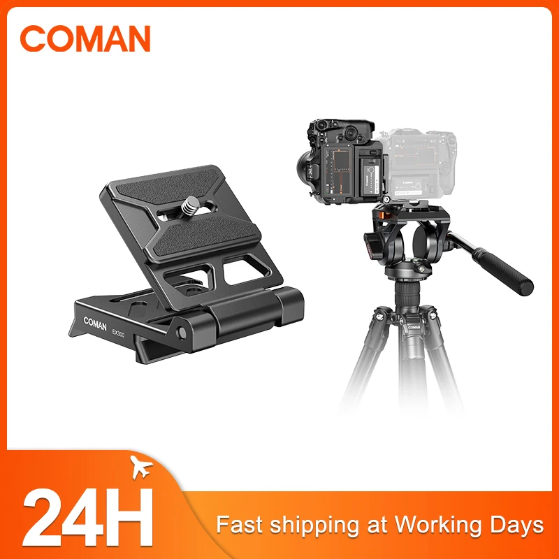 

COMAN EX300 Universal Camera Folding Board Vertical Horizontal 1/4 Screw Video Compatible For Dslr Camera Nikon Canon Sony Fuji