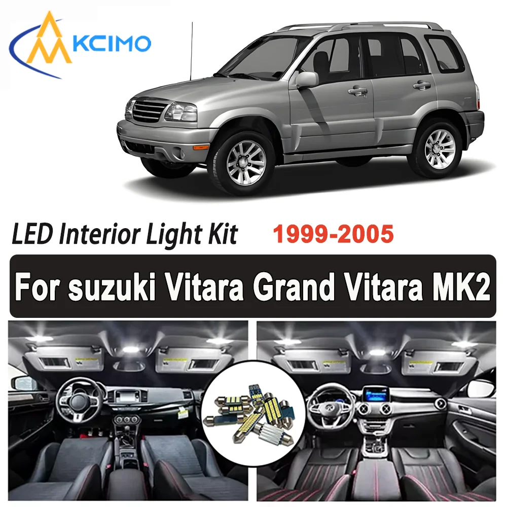 

Kcimo LED For suzuki Vitara Grand Vitara MK2 (1999-2005) Premium Bright LED Interior Dome Map Trunk Light Kit New Car Led Lamps