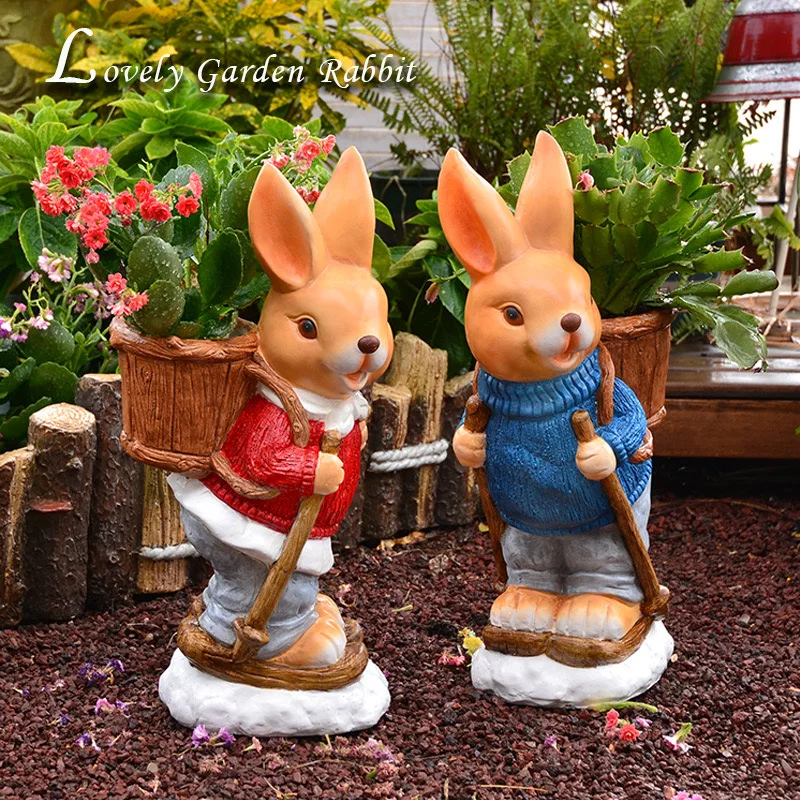 Garden bunny balcony courtyard decoration animal ornaments cute kindergarten cartoon succulent creative flowerpot