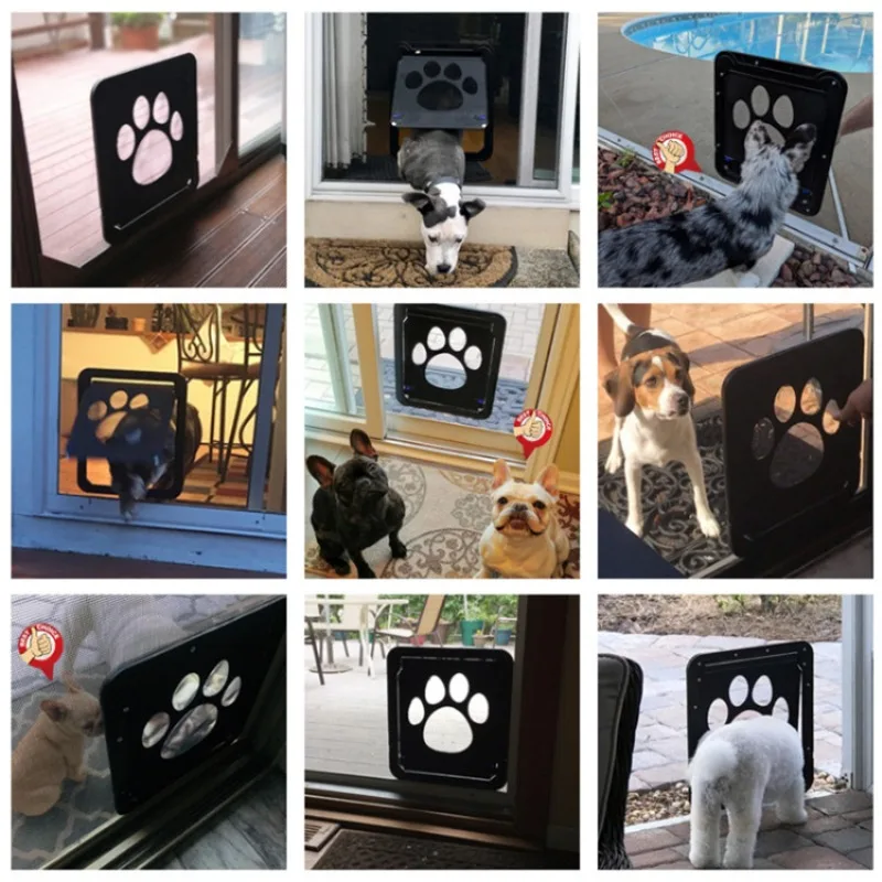 Small Pet Screen Door with Paw Print, Chew-Proof Mesh Door for Cats/Small Dogs