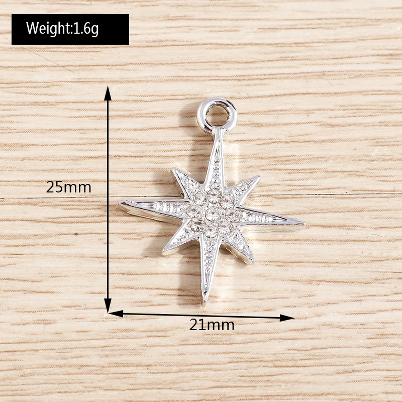Tusember 10 Stück 17*21mm modische hohle Stern-Perlenanhänger für Ohrringe, Armbänder, Halsketten, Anhänger, handgefertigte Schmuckherstellung – Detail 7