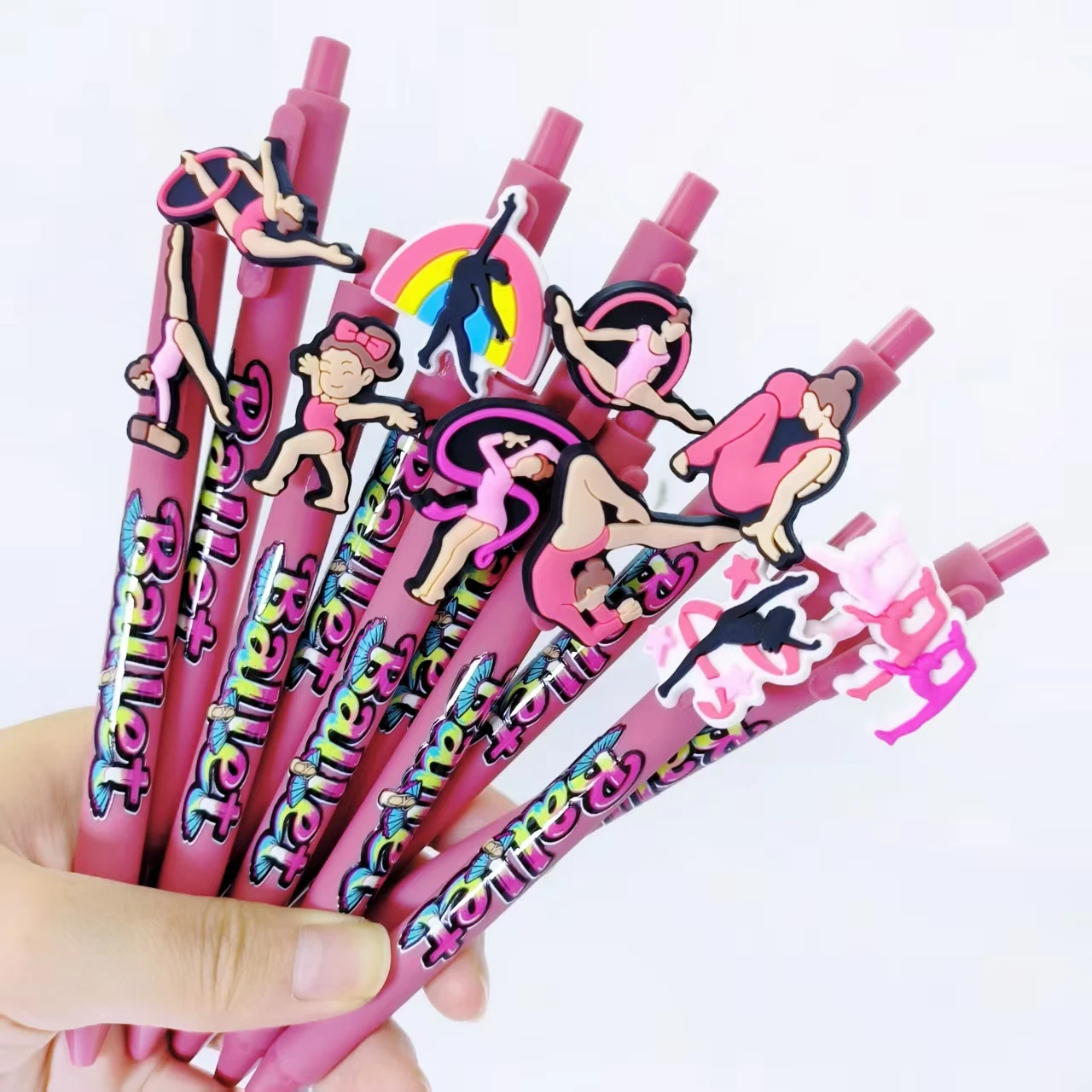 

10/20pcs Ballet Theme Press Ballpoint Pen Rouge Chalk Rod Series Ballet Ballpoint Pen Office and Learning Special Writing Pen