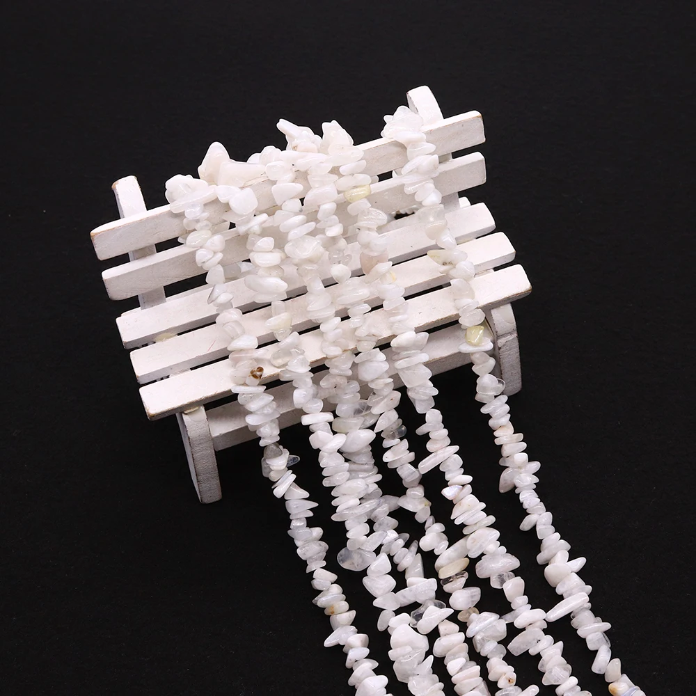 Irregular Natural Stone Bead White Moonstone Chip Gravel Loose Bead Jewelry Accessory 1strand For DIY Fashion Necklace Bracelet
