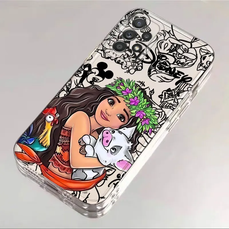 واضح غطاء جراب هاتف لسامسونج غالاكسي A16 A36 A73 A06 A31 A02 A20s A72 A05 A50 A03 A71 A04 A26 A56 ديزني لطيف الأميرة