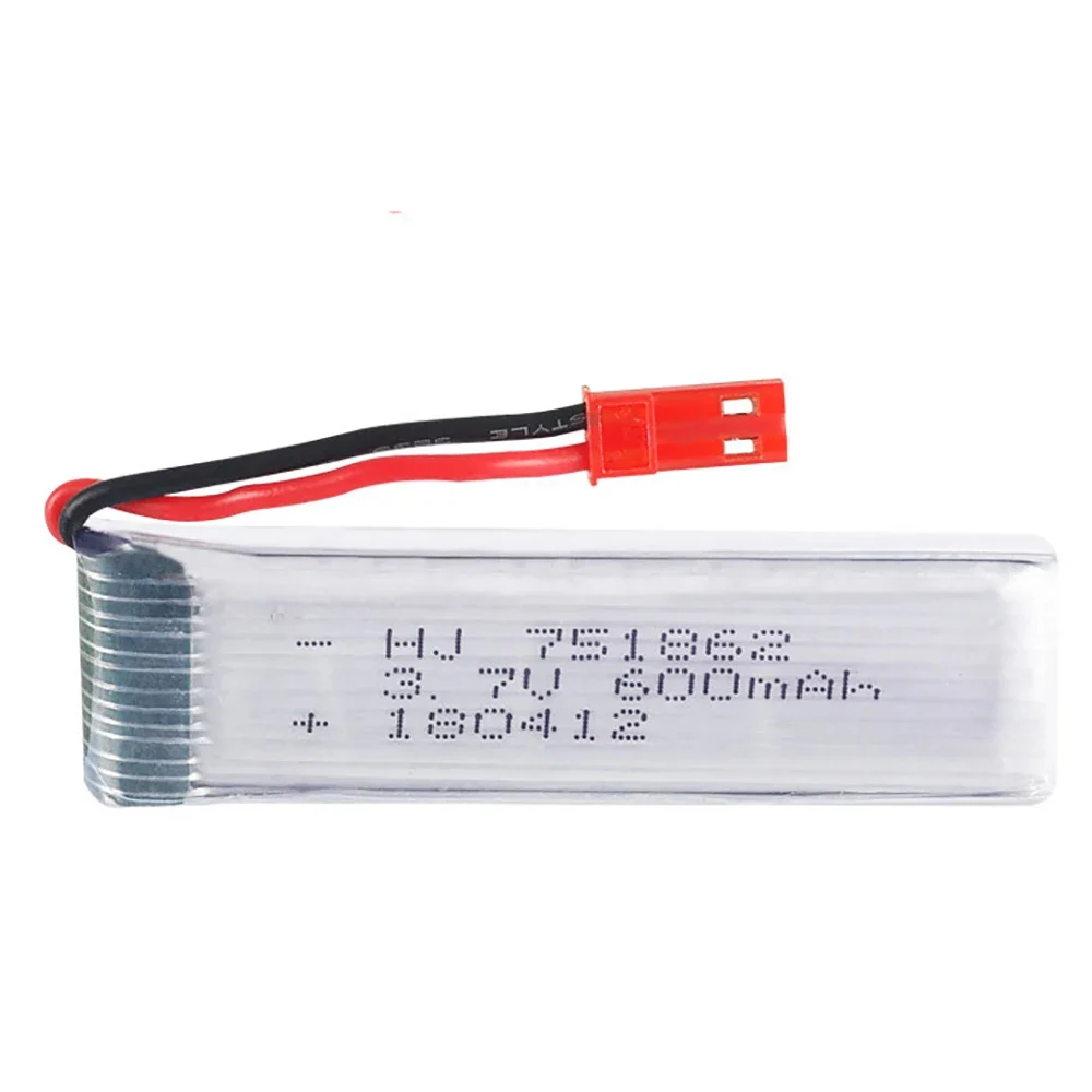 751862 3.7V 600mAh Rechargeable Lipo Battery For Syma S032G Udi U818A WLtoys V959 V929 Remote Control Aircraft Model Airplane