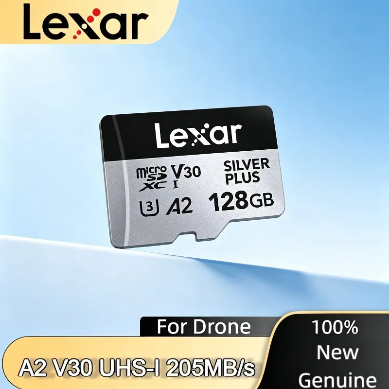 

Lexar micro 64GB Professional Silver PLUS SDXC UHS-I Memory Card U3 A2 V3 4K TF Card 128GB 256GB Storage Card for Tablet drone