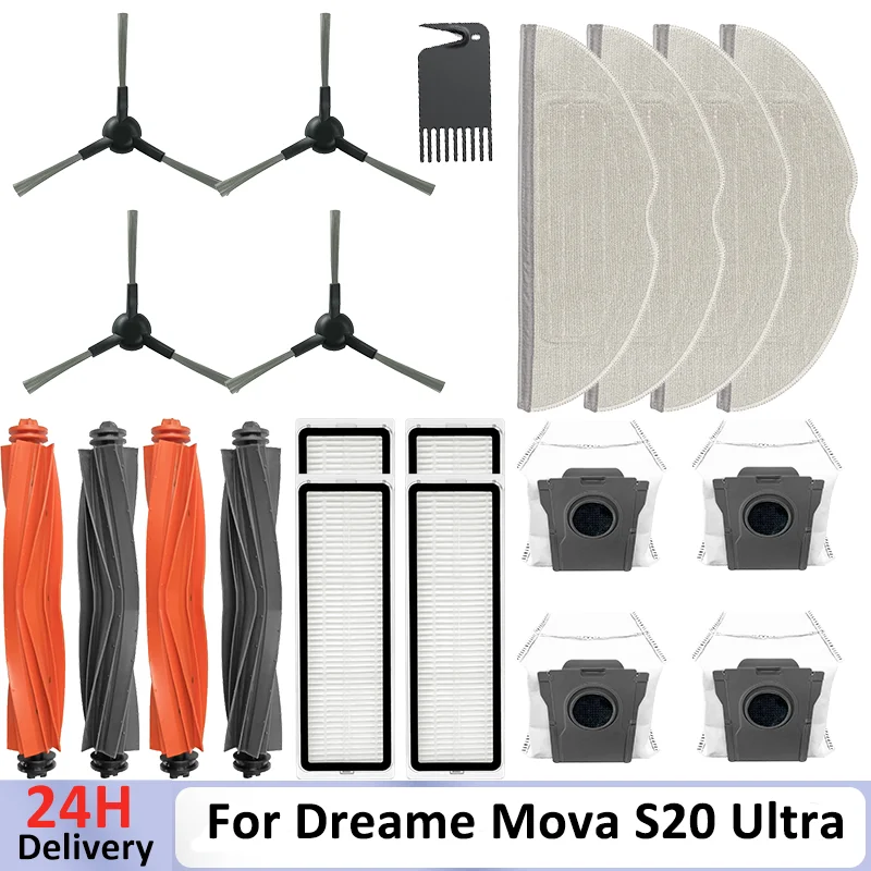 

Fit For ( Dreame Mova S20 Ultra / RLM71CE ) Vacuum Cleaner Parts Main Roller Side Brush Filter Mop Cloth Dust Bag Accessories
