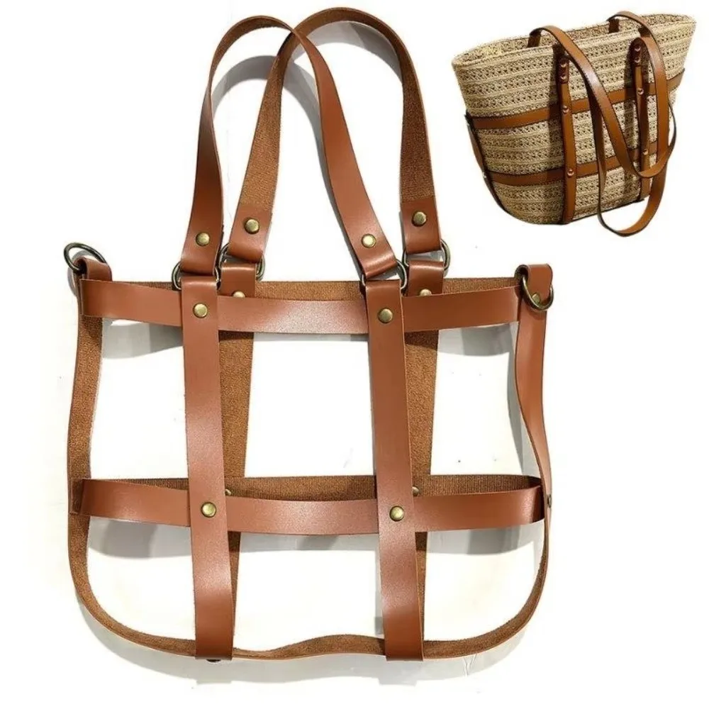 ريترو ستايل DIY حقيبة يد صنع عدة بولي Leather الجلود حزام الكتف قابل للتعديل حقيبة من القماش سعة كبيرة حقيبة جلدية قيعان