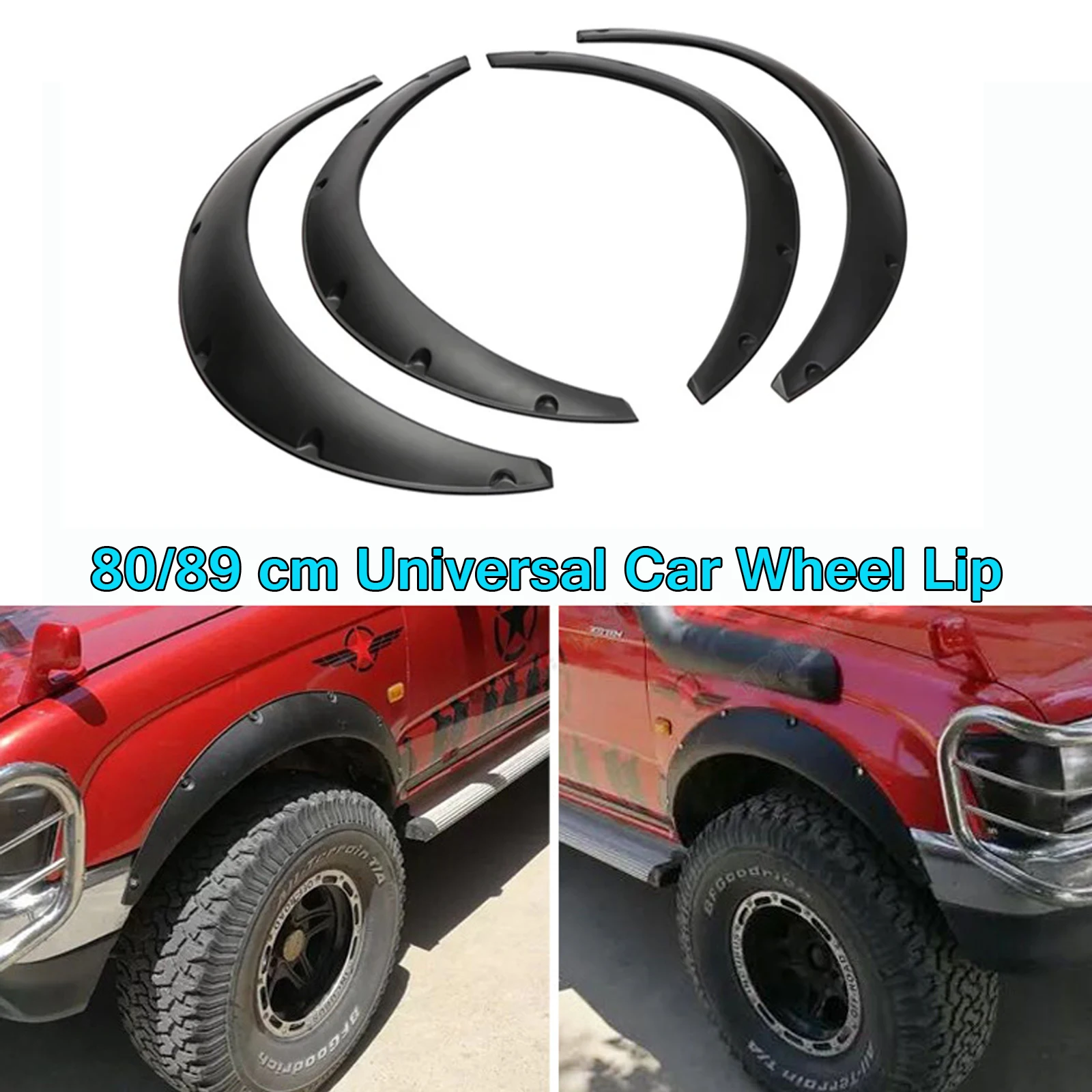 

4pcs Universal Car Wheel Lip Protective Cover Trim Mudguards Body Kit For Sedan SUV Off-Road Vehicle Fender Flares Part 80/89 cm