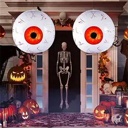 6pcs Halloween Inflatable Eyeball Balloons 22 Inch 3-color Horror Theme Party Eyeball Balloons For Halloween Scary Decorations