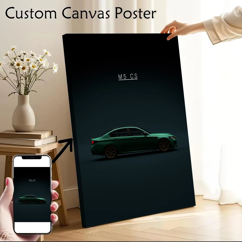 

Green Sports Car M5 CS F90 Poster Customizable Printed Canvas Painting for Pictures Wall Art Modern Home Decorations Bedroom