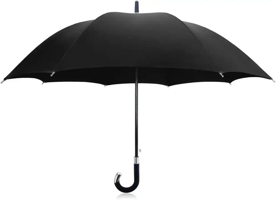 

ELITE UMBRELLA (Classic Black) - Quality Cane Umbrella with Automatic Open, Strong & Windproof