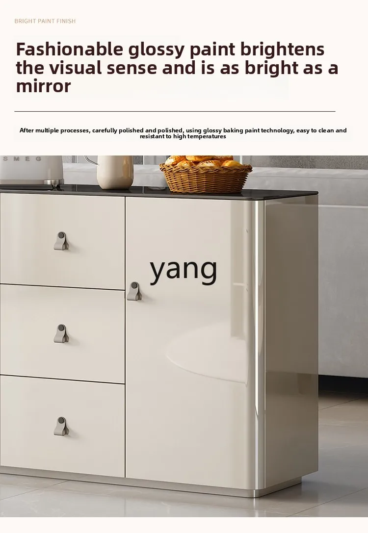 LTT solid wood dining side cabinet integrated against the wall light luxury living room modern simple storage household