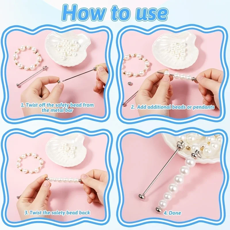 For Daily 16pcs Economical Wholesale Stylish Keychain Making Set Blank Bead Rod Jewelry Accessories Car Key Pendant Decor Gift - view 3