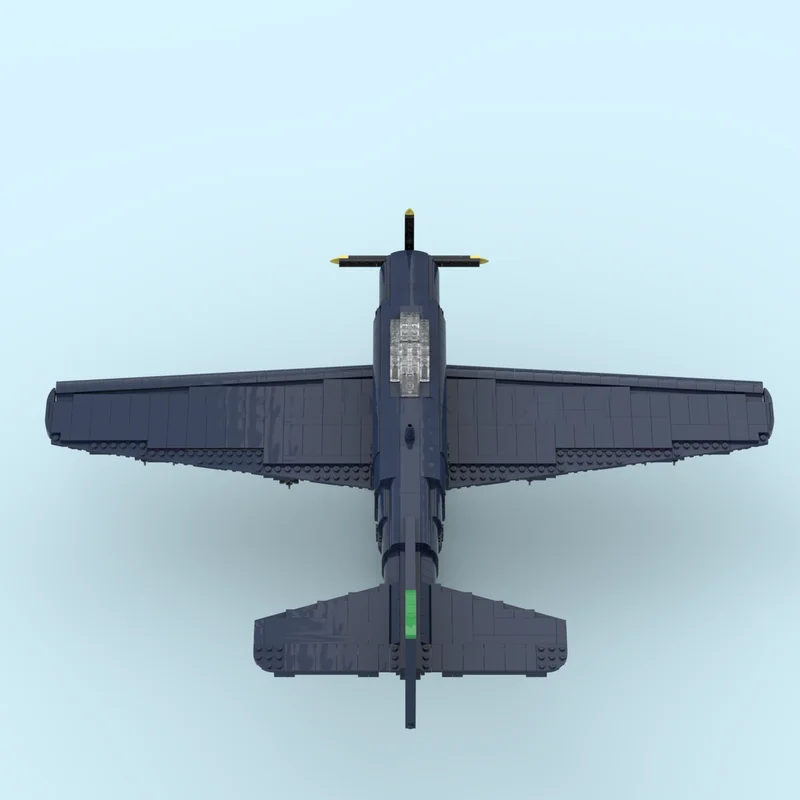 Pesawat Tempur Batu Bata Moc Angkatan Laut AS AD-2 Teknologi Skyraider Blok Bangunan Modular Model Hadiah Mainan Natal DIY Set Perakitan!