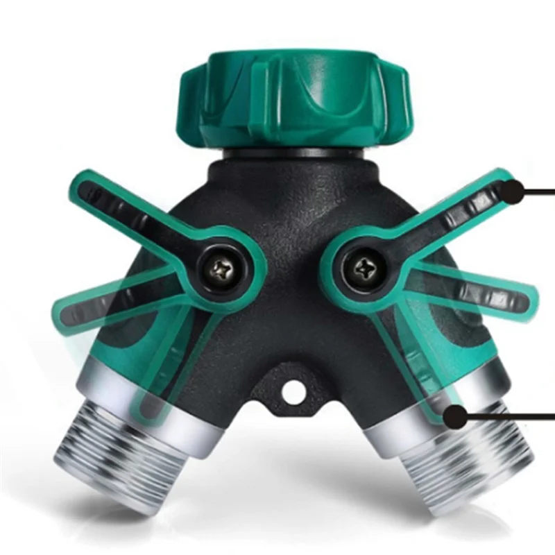 

ABUP-Hose Splitter 2 Way 3/4 Inch Faucet Y Connector With Shut Off Valve,Garden Hose Splitter Durable Easy To Use B