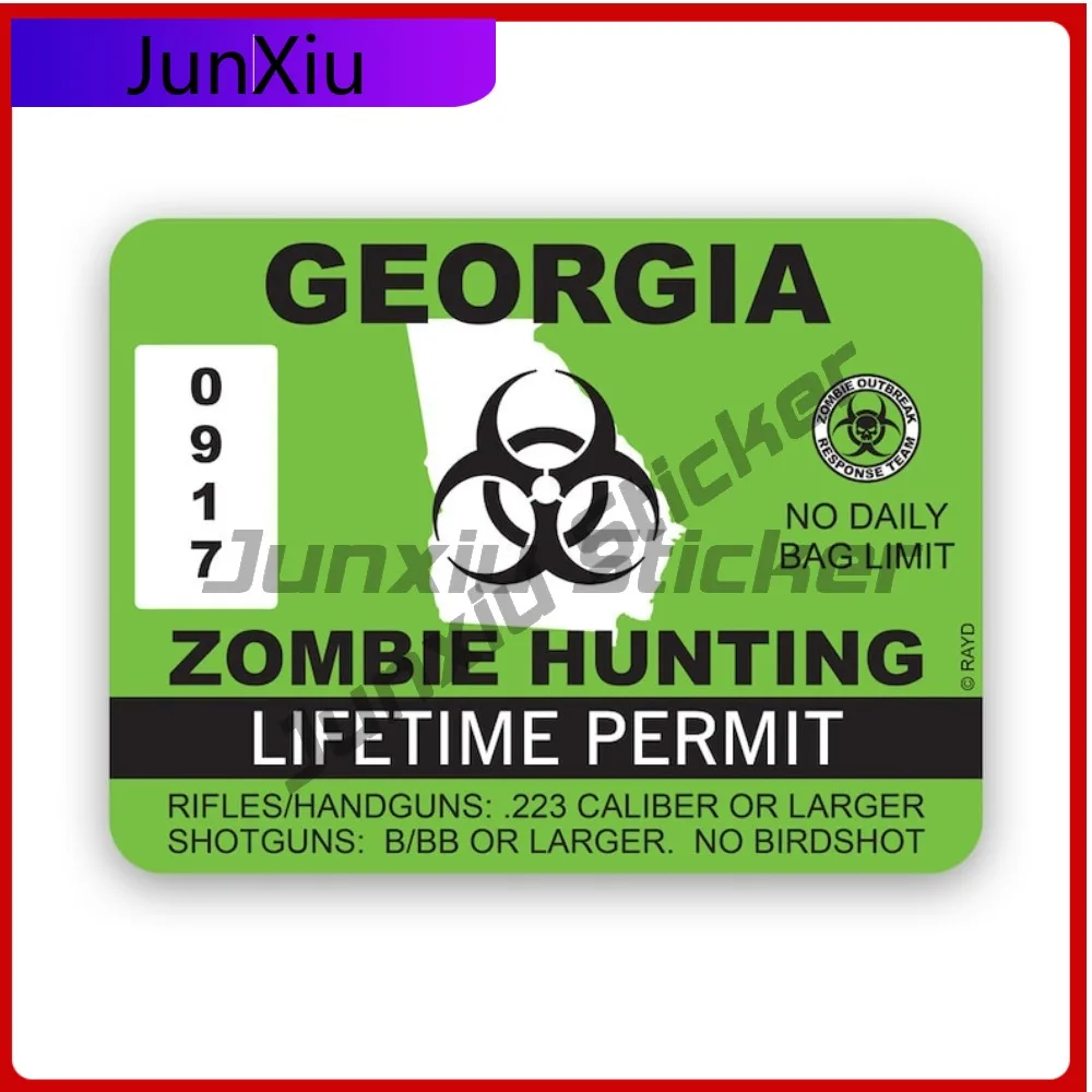 

Georgia Zombie Hunting Permit Stickerwaterproof Outdoor Anime Laptop Waterproof Vinyl Decal For Air Conditioners Unique