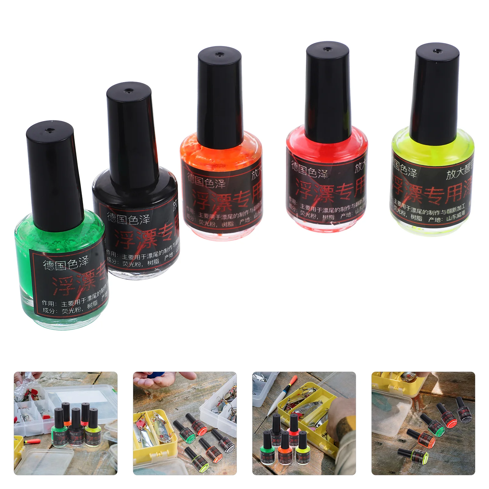 

5 Bottles Fish Float Paint Paints Fishing Portable Neon Streamers Waterproof Tool Minnow Bait Lovers Gift Tools Lights