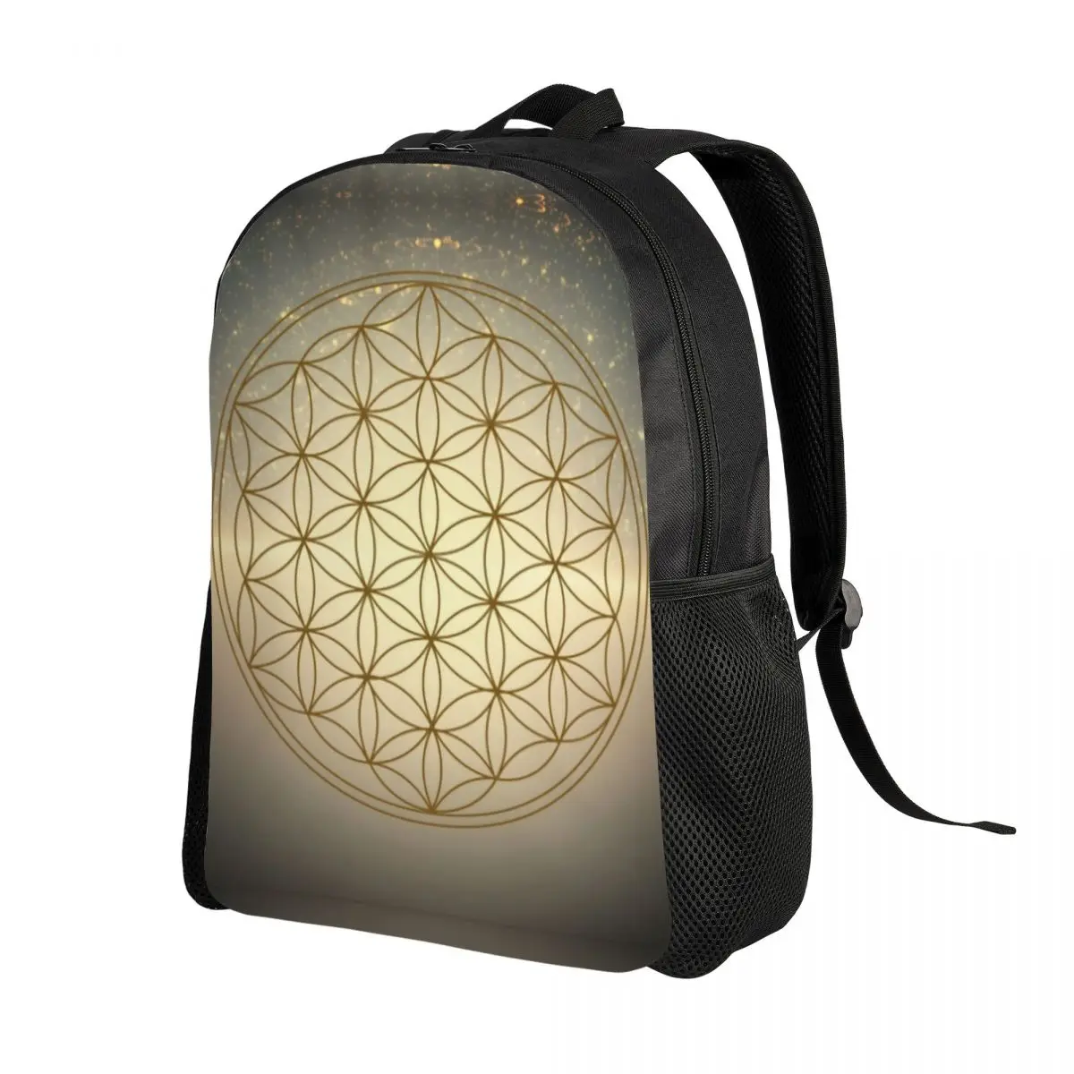 Flower Of Life Backpack for Men Women College School Students Bookbag Fits 15 Inch Laptop Mandala Buddhism Bags