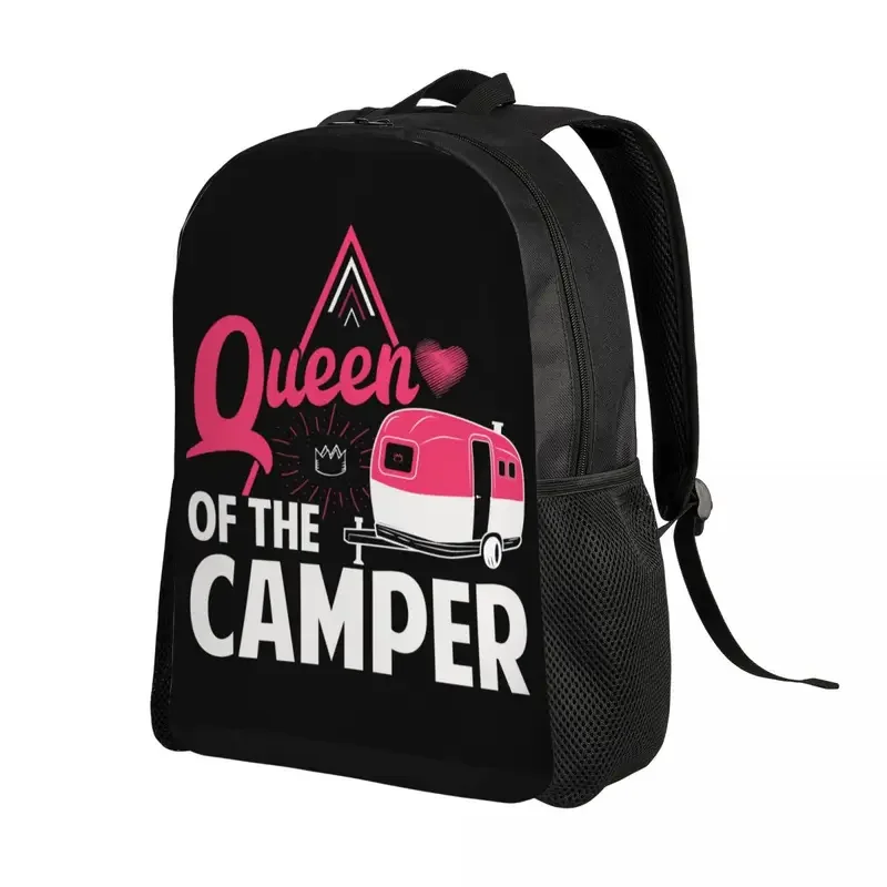 Custom Queen Of The Camper Rugzakken Dames Heren Casual Boekentas Voor College School Avontuur Buitenshuis Campingtassen