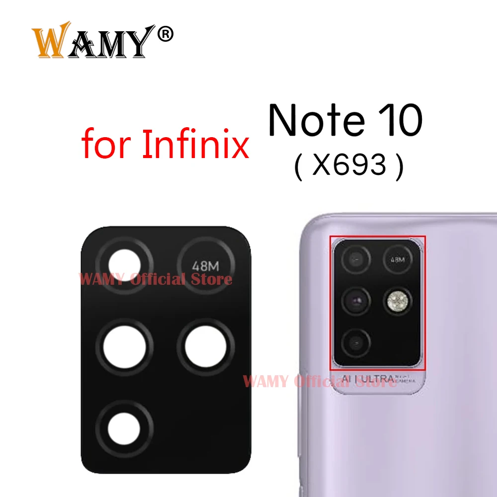 New Rear Back Camera Glass Lens Cover for Infinix Note 10 Pro NFC/ Note10 X693 X695 X695D X695C with Adhesive Sticker