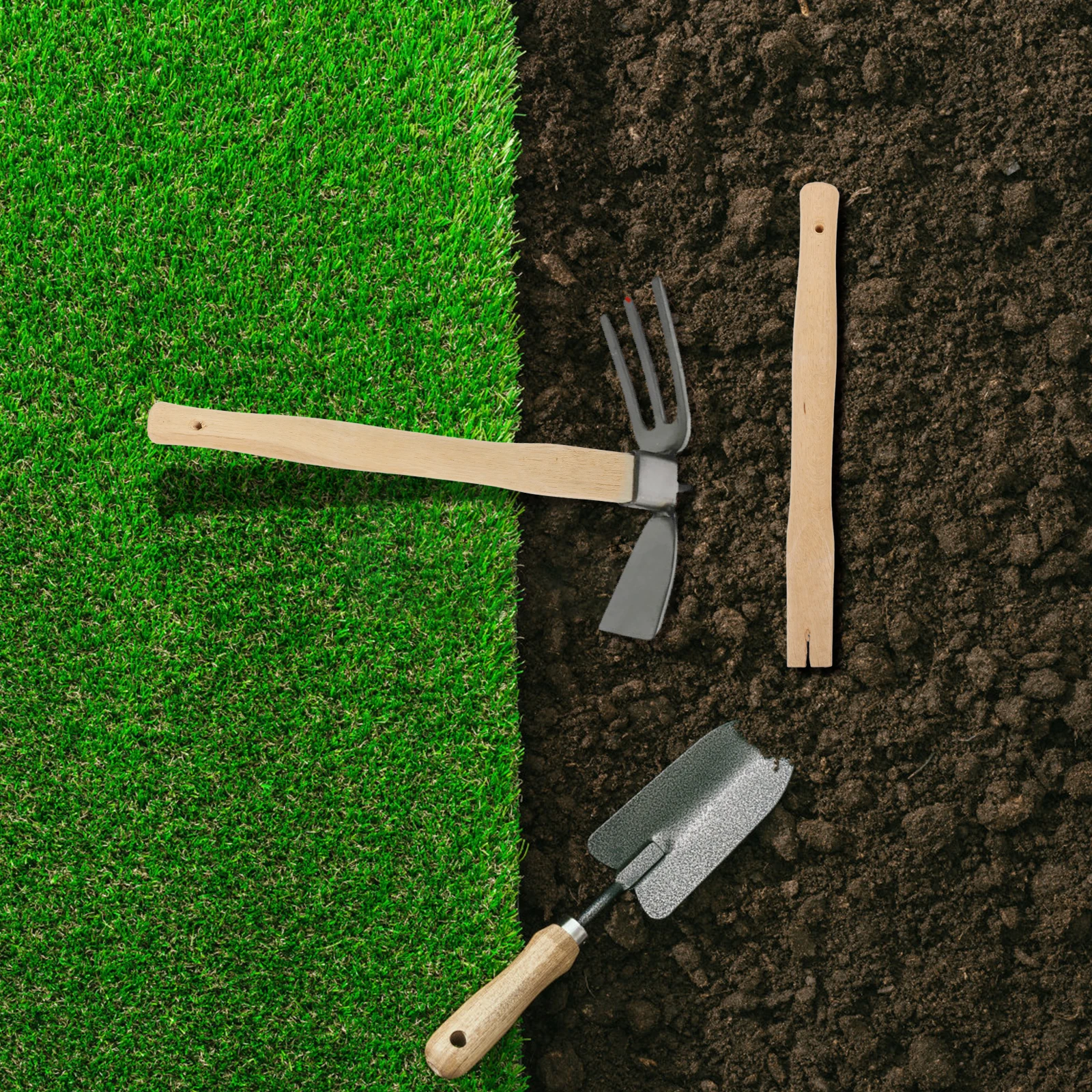 

2pcs Garden Replacement For Garden Work Tools Smooth Tools Wooden Hoe Handle Replacement For Hoe Wood Handle Grip