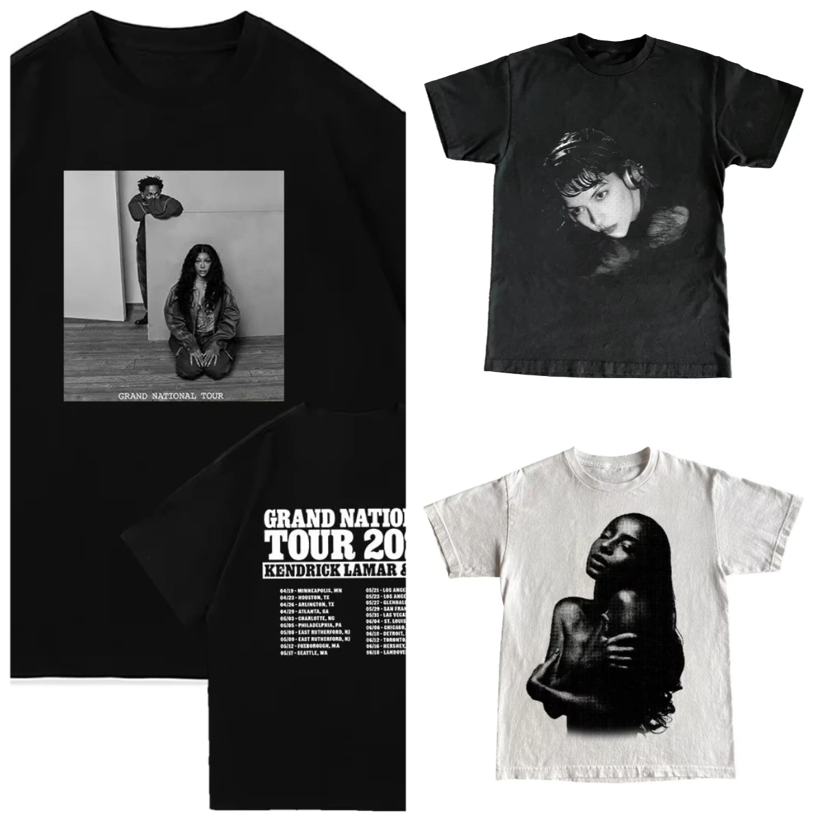 SZA MARIAS Lamar التي شيرت جولة وطنية كبيرة 2025 ملابس للرجال والنساء ملابس قطنية كبيرة الحجم للجنسين عالية الجودة #1