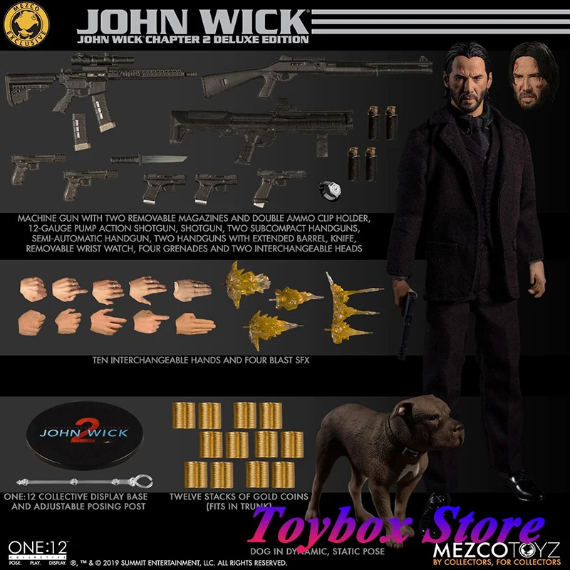 

Mezco Deluxe Edition масштаб 1/12 John Wick Коллекционная мужская фигурка Фильм Киану Ривз Моделирование 6 "полный набор моделей игрушек