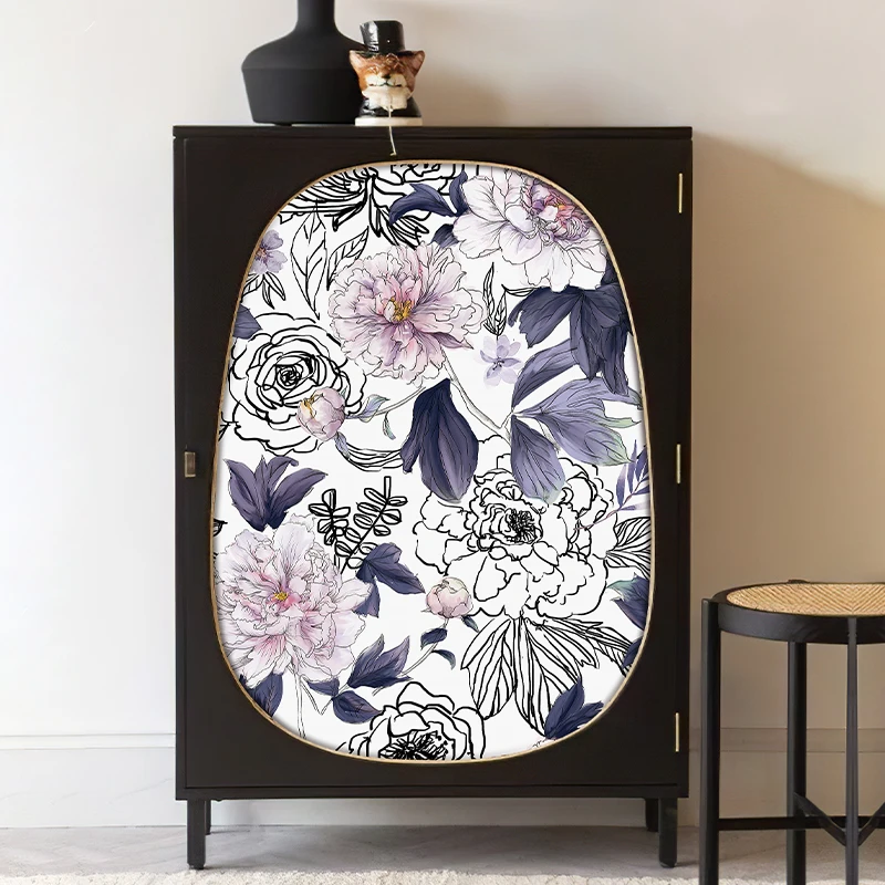 

Purple Watercolor Floral PVC Wallpaper Peel And Stick Furniture Flower Cabinet Sticker Waterproof Self-adhesive Room Wall Decor