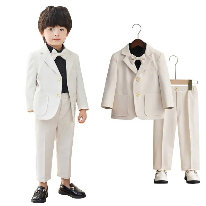 

Gentleman Kids Champagne Luxurious Birthday Dress Boys Evening Party Performance Photograph Suit Children Piano Wedding Set