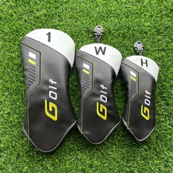 Spor serisi Golf kulübü #1 #3 #5 ahşap Headcovers sürücü Fairway Woods kapak PU deri yüksek kalite