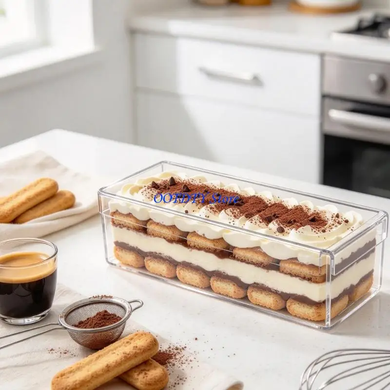 367A Sturdy Acrylic Cake Box Providing Dust Proof Feature for Tiramisu Mousses Dessert Ensuring Secure Storage and Attractive