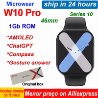 On Sale W10 Pro Smart Watch X Series 10 AMOLED ChatGPT 1GB ROM 46mm Compass NFC Gesture Sport Microwear Smartwatch Men Women