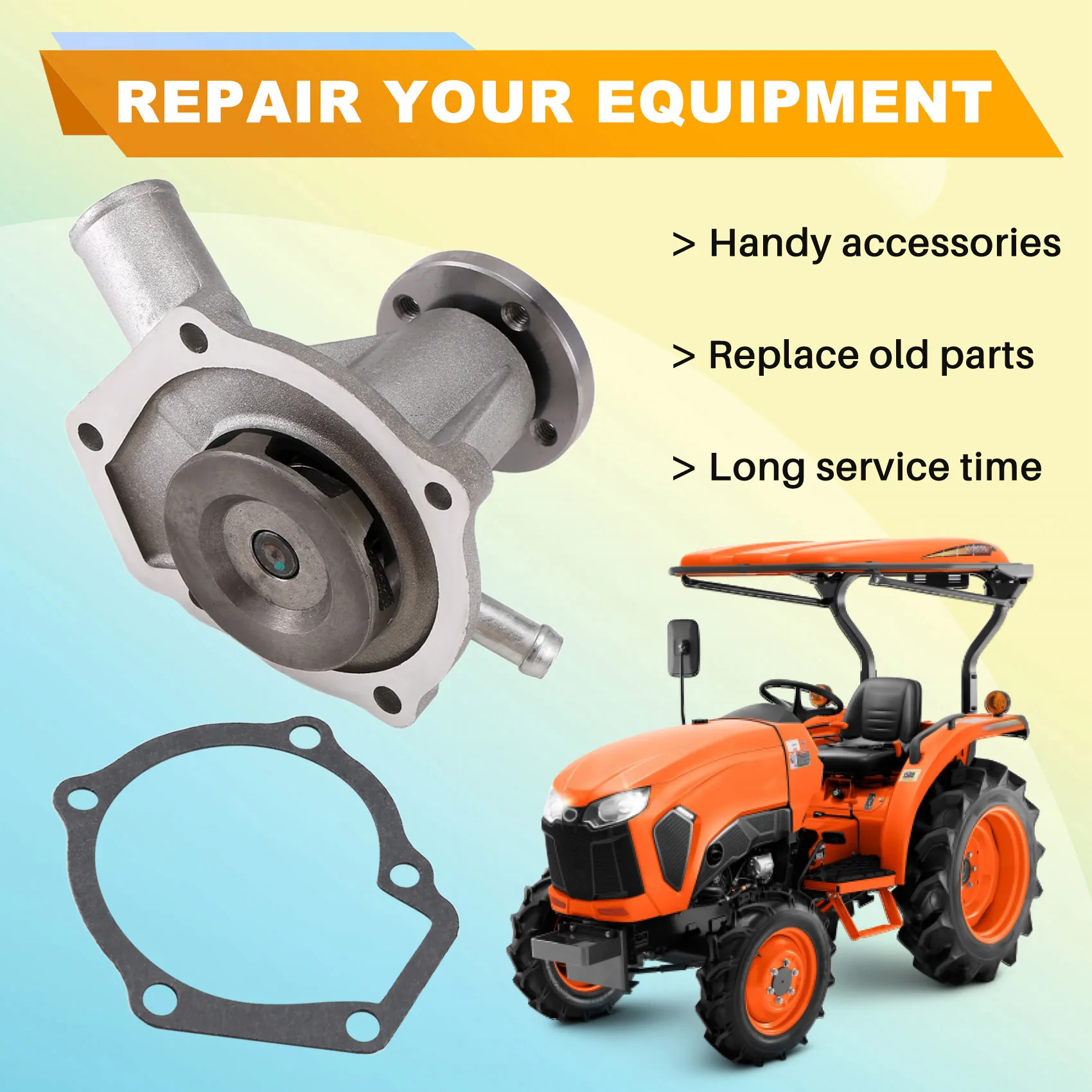 Pompa Air 15534-73030 untuk Traktor Kompak Kubota B5200 B6200 B7200 B8200 B1550 B1750