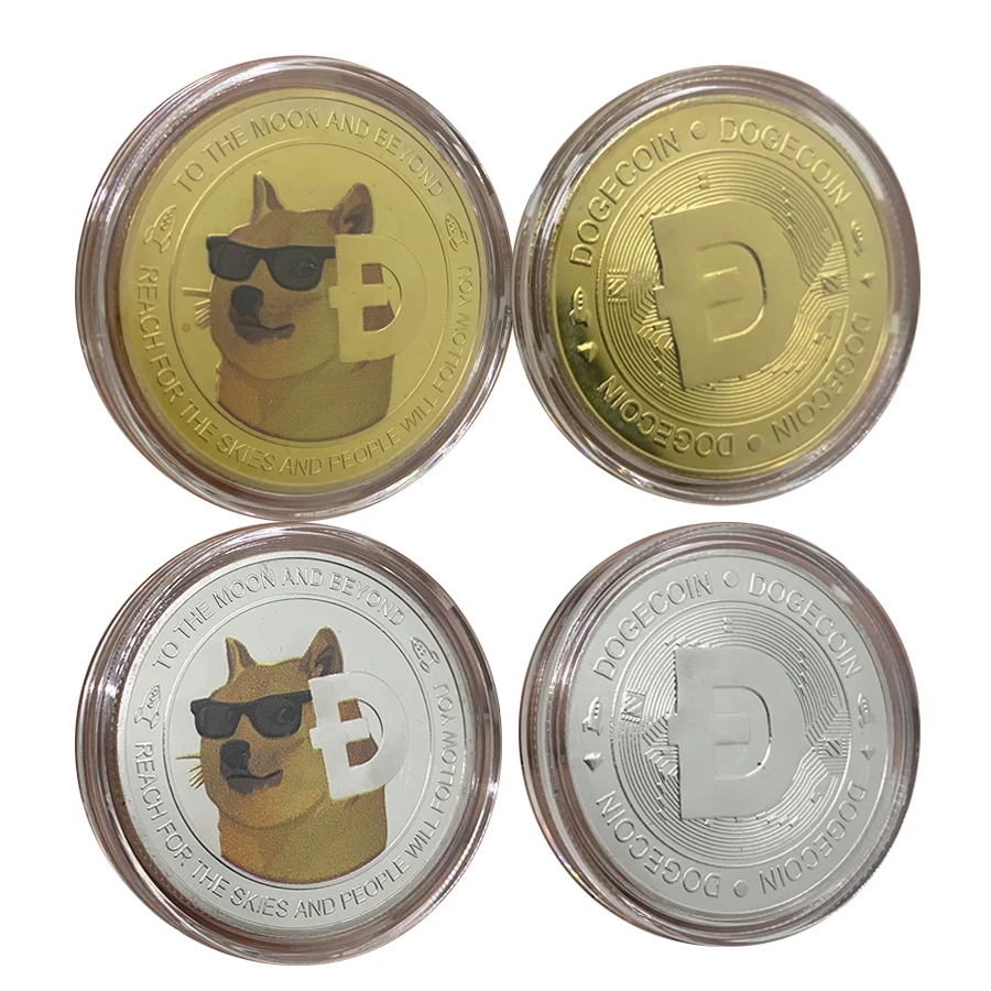 D17 neue Sonnenbrille Dogecoin zum Mond und jenseits der Krypto währung greifen nach dem Himmel und die Leute folgen Ihnen Souvenir münze