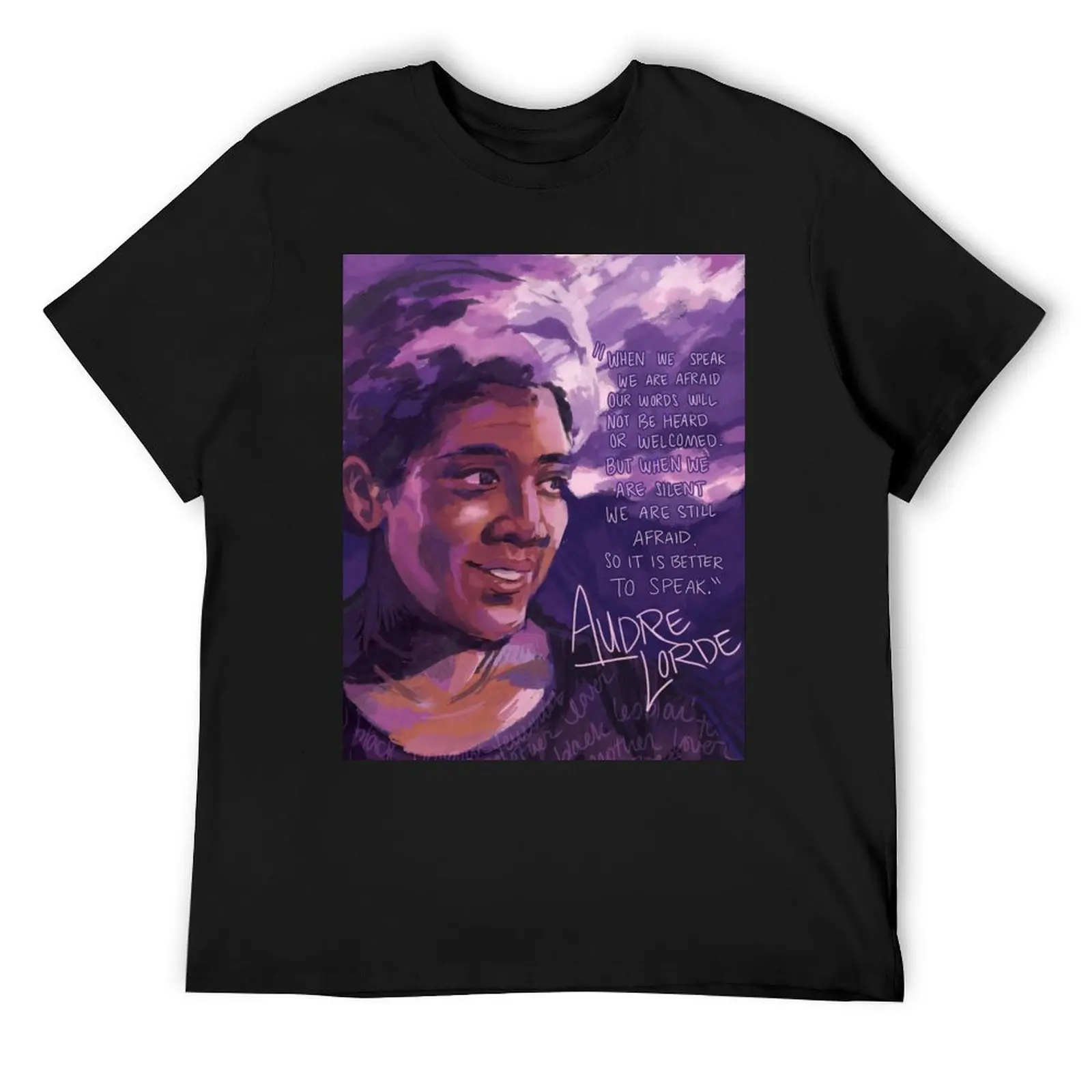 Audre Lorde and Purple Skies T-Shirt blacks anime clothes tee shirts for men