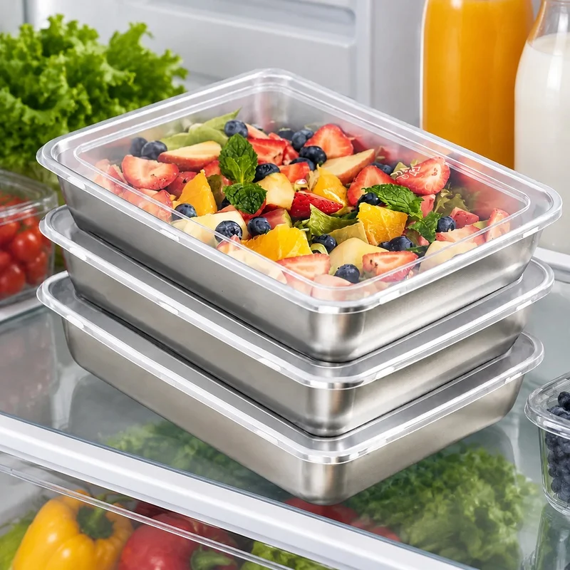 Food Storage Meals - Conjunto de 3 recipientes de aço